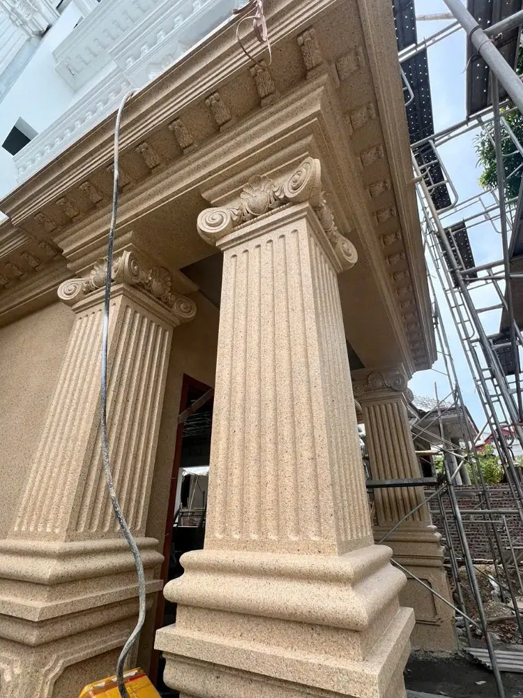 Cột trụ Ionic kiến trúc Pháp thi công sơn giả đá
